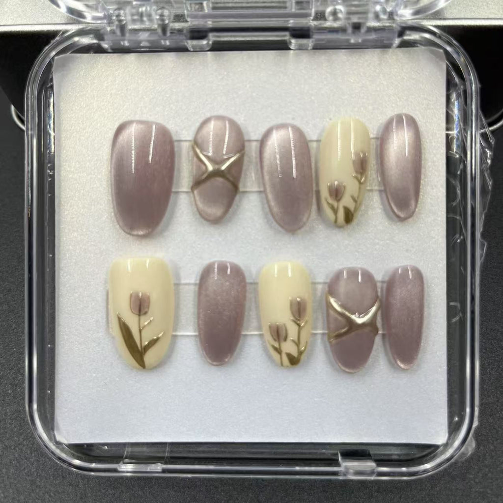 1037- Handmade press on nails fake nails removable