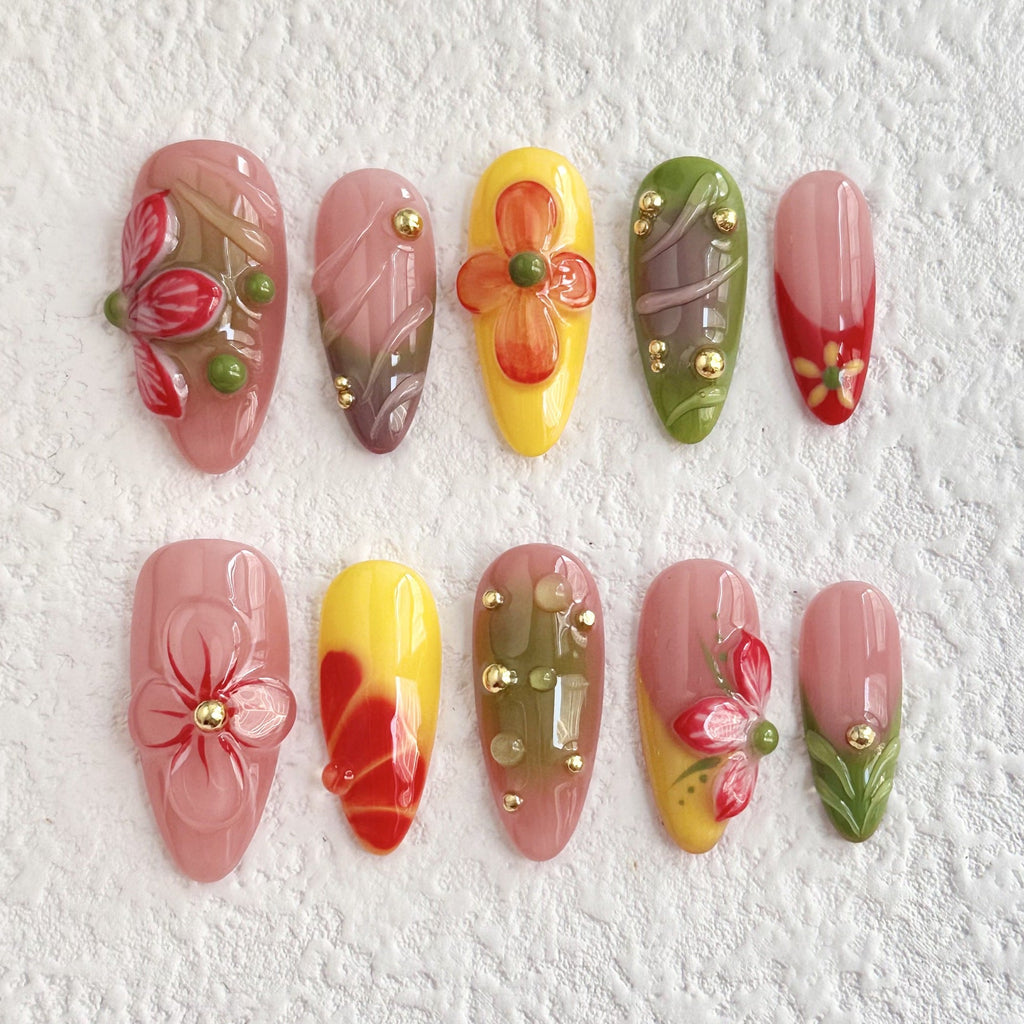 0983- Handmade press on nails fake nails removable