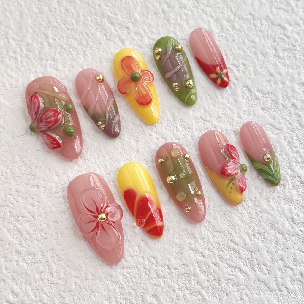 0983- Handmade press on nails fake nails removable