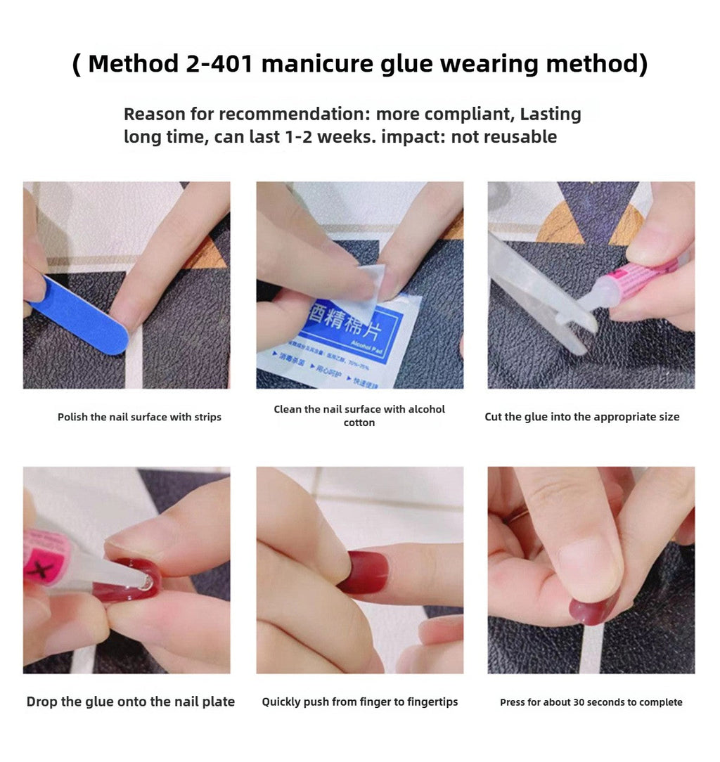 1007- Handmade press on nails fake nails removable